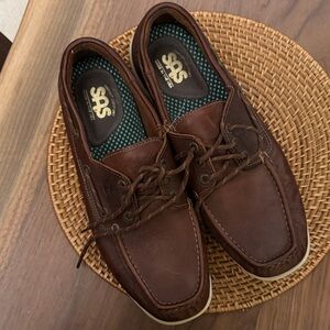 SAS Men's Rich Brown Boat Shoes